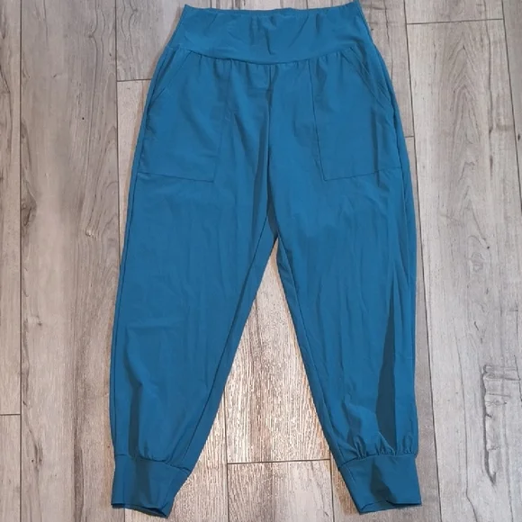 NWOT HALARA Blue High-Waisted Track Pants - Picture 3 of 8